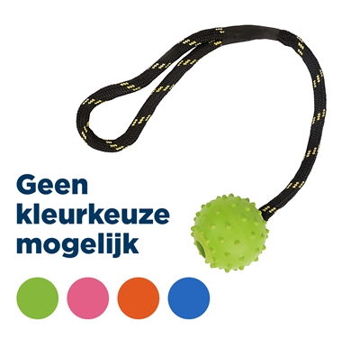Hondenspeelgoed - Happy Pet - rubber bal aan touw - drijvend - M 37