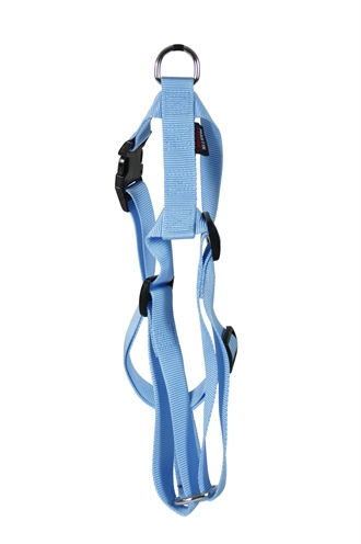 Hondentuig basic nylon - blauw - maat S - 35-50 cm - Hondenpleintje.nl