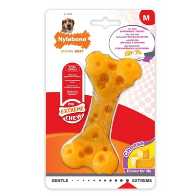 Kauwbot - Nylabone Dura Chew - kaassmaak - tot 16 kg - Hondenpleintje.nl