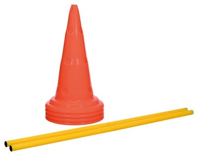 Agility hordenset - Trixie Dog Activity - 6 pionnen 3 stangen - verstelbaar - Hondenpleintje.nl