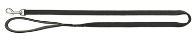 Hondenriem - Trixie Premium - zwart - neopreen handvat - 180 x 2 cm - Hondenpleintje.nl