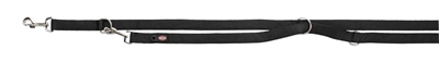 Hondenriem - Trixie Premium - verstelbaar - zwart - 200 x 1 cm - Hondenpleintje.nl