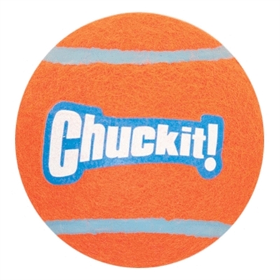 Tennisbal hond - Chuckit - drijvend rubber - oranje blauw - 5 cm - 2 stuks - Hondenpleintje.nl