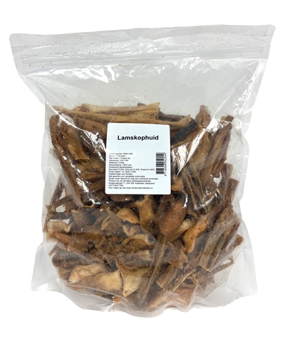 Lamskophuid hondensnack - Petsnack - 100% lam - 1 kg - Hondenpleintje.nl