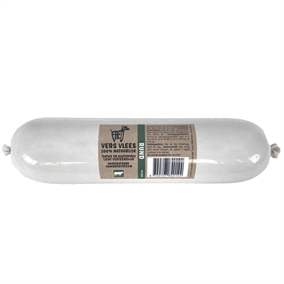 Hondenvoer worst - Freds gestoomd vers vlees - rund - glutenvrij - 900 gr - Hondenpleintje.nl