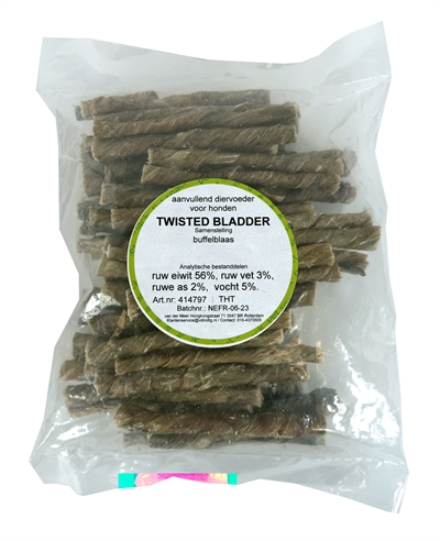 Hondensnack - Petsnack - buffelblaas twist - 12 cm - 500 gr - Hondenpleintje.nl