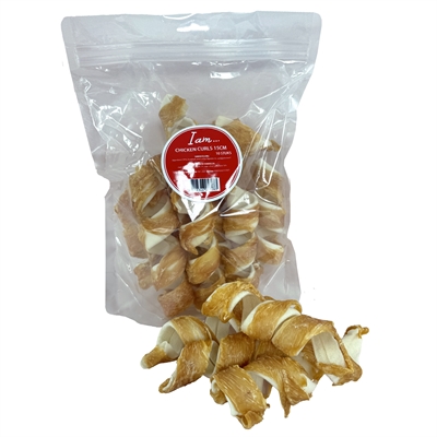 Kauwsnack hond - I Am Chicken Curl - runderhuid met kip - 15 cm - 10 stuks - Hondenpleintje.nl