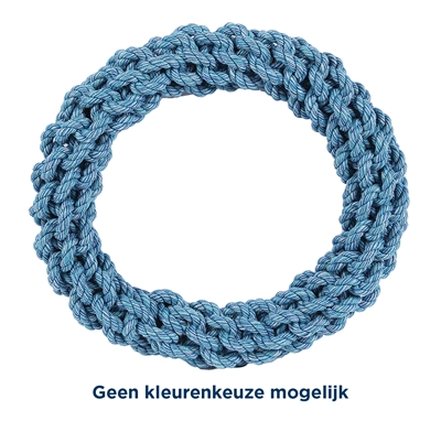 Hondenspeelgoed touw ring - geknoopt - meerkleurig - 18x18x4